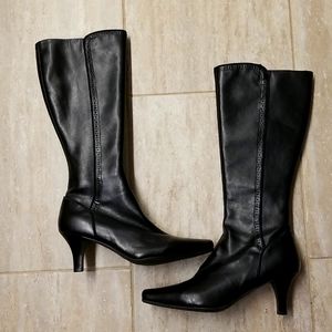 Liz Claiborne Tall Zipper Black Boots
